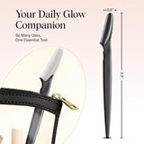 Kitsch Dermaplane Razor for Women Face – Face Razors for Women & Men, Eye Brow Razors & Face Shaver – Exfoliating Facial Razor & Dermaplaner as Skin Care Tool for Smoother Skin - Black, 12 pcs
