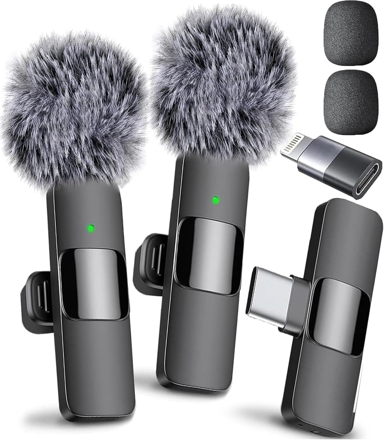 Mini Mic Pro (Latest Model - Wireless Mini Microphone for iPhone, iPad, Android - 2 Pack Lavalier Microphone for Video Recording - iPhone Mic Crystal Clear Recording with USB-C for Content Creators