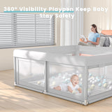 Hiaksedt Baby Playpen 50x50 Inch, Play Pens for Babies and Toddlers Baby Fence Play Yards for Indoor & Outdoor with Breathable Mesh Anti-Fall Playpen