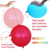 LEEZZIZZ 30Pcs PLnch Balloons, Thickened Neon PLnching Balloon Heavy Duty Party Favors for Kids with Rubber Band Handle, Bouncy Balls for Birthday Weddings Goodie Bag Stuffer Supply