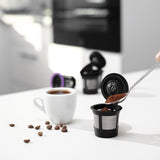 4 Black Reusable K Cups for Keurig Coffee Makers - Compatible with Keurig K-Classic, K-Select, K-Duo, K-Elite, K-Latte