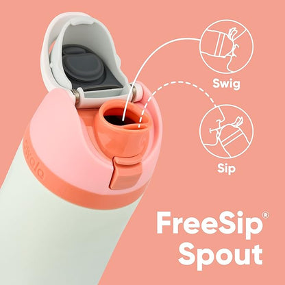 Owala FreeSip Insulated Stainless Steel Water Bottle with Straw, BPA-Free Sports Water Bottle, Great for Travel, 24 Oz, Denim