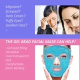 Cold Face Eye Mask Ice Pack Reduce Facial PLff, Dark Circles, Gel Hot Heat Cold Compress Pack, Face SPA Gift for Woman Sleeping, Pressure, Headaches, Skin Care, Post Laser Cosmetic Care[Blue]