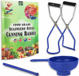 Supa Ant Canning Supplies Starter Kit (Food Grade) - Canning Kits Set for Beginners - 3 Pcs. Including Wide Mouth Jar Funnel, Magnetic Lid Lifter, Stainless Steel Jar Lifter (Assembled in USA) Blue