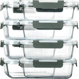 8-Pack,30 oz Glass Meal Prep Containers,Glass Food Storage Containers,Airtight lunch Containers with Lids, Microwave, Oven, Freezer and Dishwasher