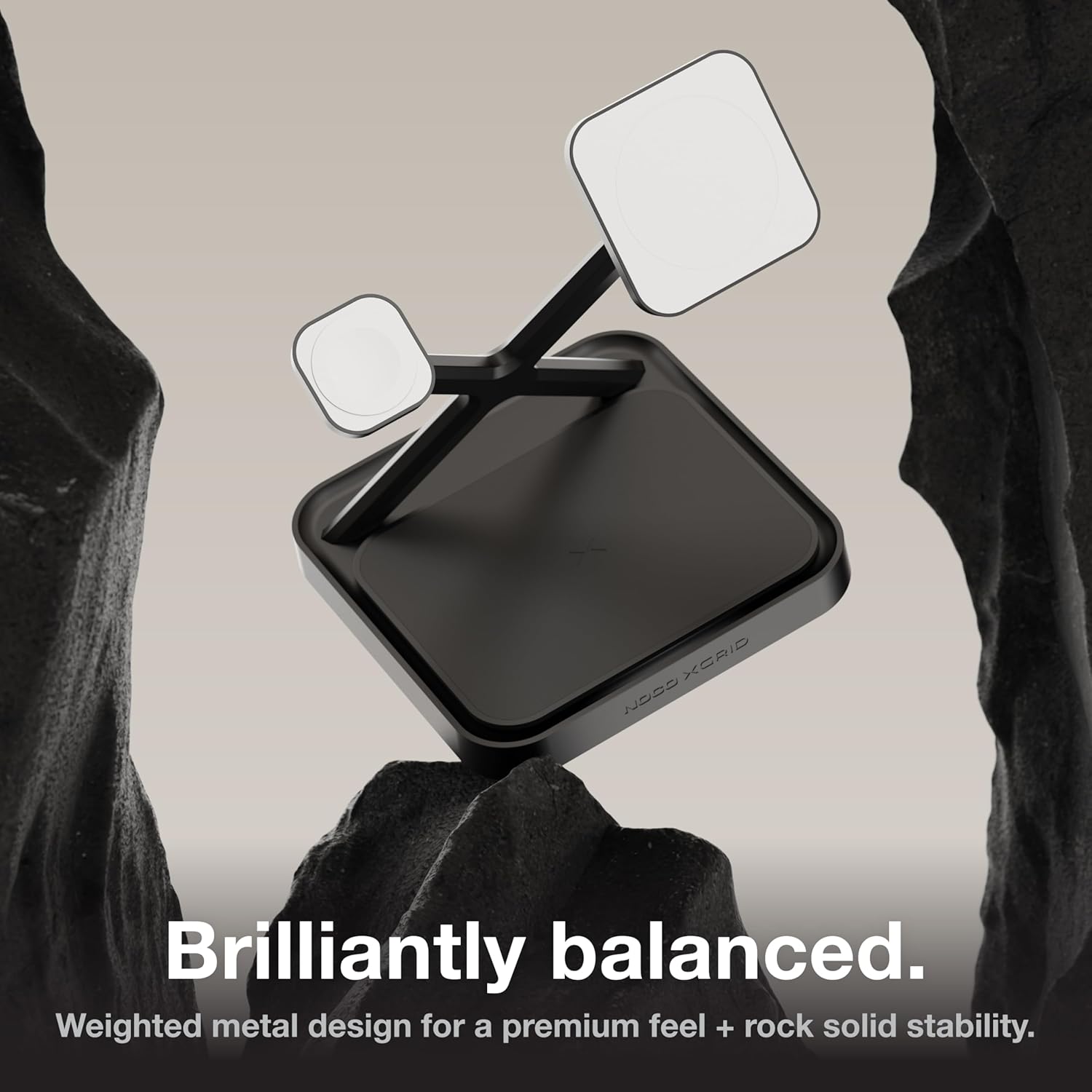 NOCO XGrid XDS3: 3-in-1 Wireless Charging Stand – Charging Station for iPhone, Apple Watch, and AirPods – MagSafe Compatible, Qi2 Certified – Includes 45W USB-C Wall Charger and 6.5-Foot USB-C Cable