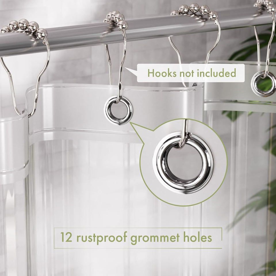 AmazerBath Shower Curtain Liner, 72x72 Clear Shower Curtain Liner, Waterproof Plastic Shower Liner, Cute Lightweight PEVA Shower Curtain for Bathroom with 3 Magnets and 12 Rustproof Metal Grommets