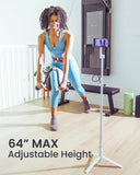 KraftGeek 64" Magnetic Phone Tripod for iPhone MagSafe, Reinforced Aluminum Selfie Stick Tripod Stand for Video Recording, Vlogging & Travel Content Creators