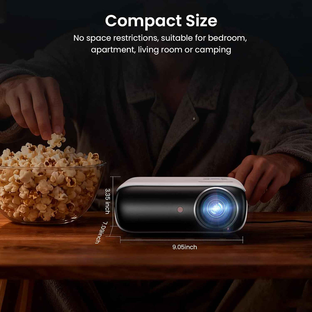 happrun native 1080p bluetooth mini projector portable outdoor movie projector
