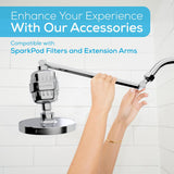 SparkPod Shower Head - High Pressure Rain - Premium Quality Luxury Design - Easy Clean Adjustable Replacement for Your Bathroom Shower Heads (Luxury Polished Chrome, 6 Inch Round)