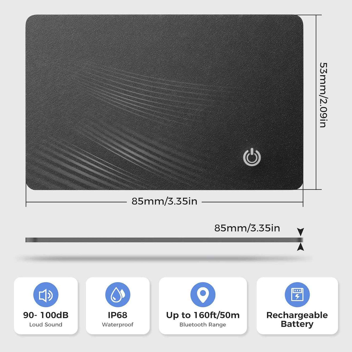 AirTag Card Wallet Tracker Set of 4 - Apple Find My (iOS Only) - 2025 Ultra-Slim 1.8mm Smart Finder, IP67 Locator for Men's Wallets & Luggage Black