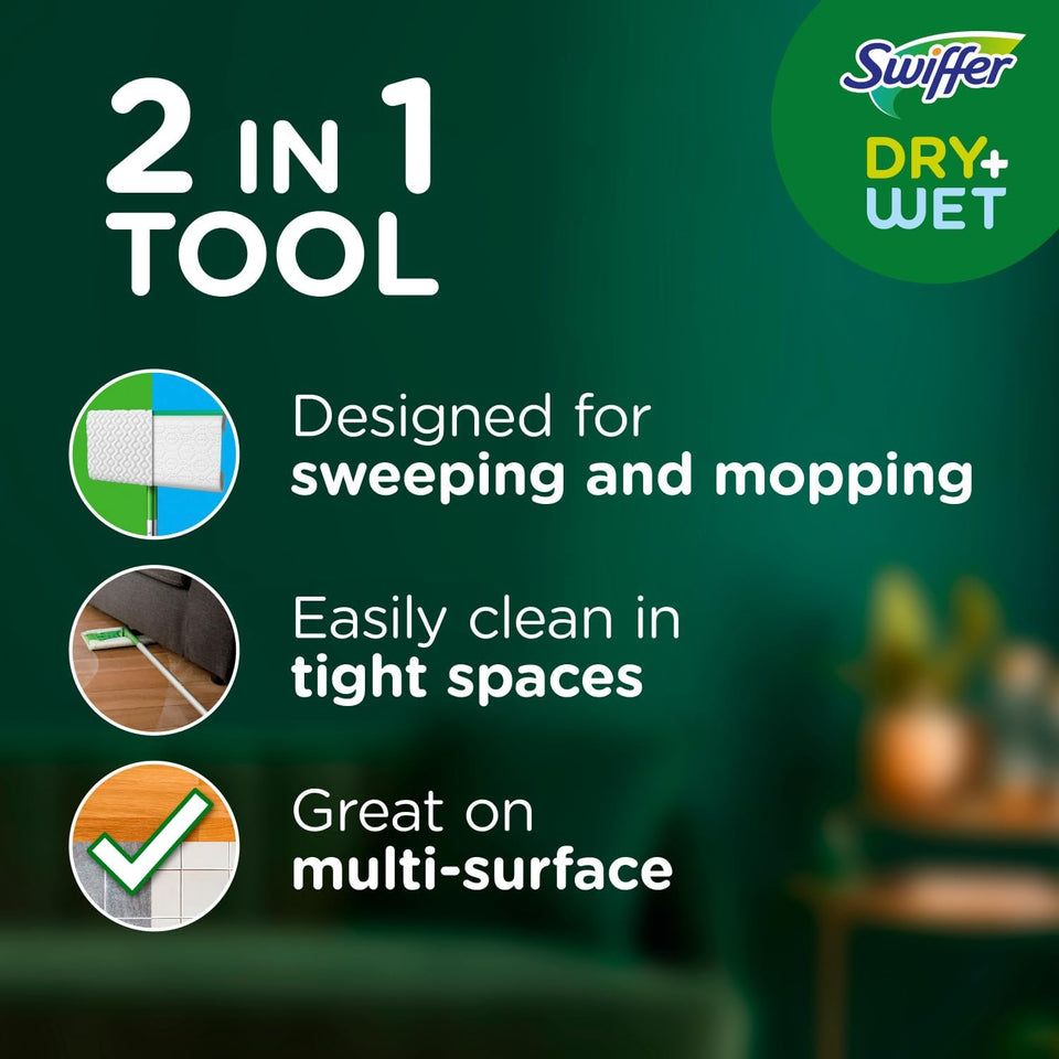 Swiffer Sweeper 2-in-1 Floor Cleaning Mop Starter Kit - Dry & Wet Multi-Surface Refills (20-Piece Set)