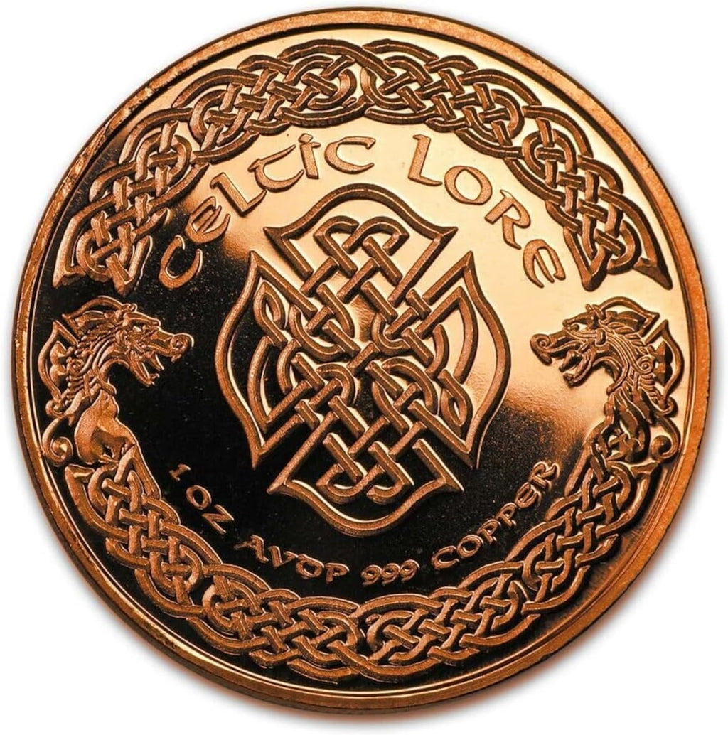 Welsh Red Dragon Celtic 1 oz Pure .999 Copper Round Bullion Coin in Capsule with COA by Heavenly Metals