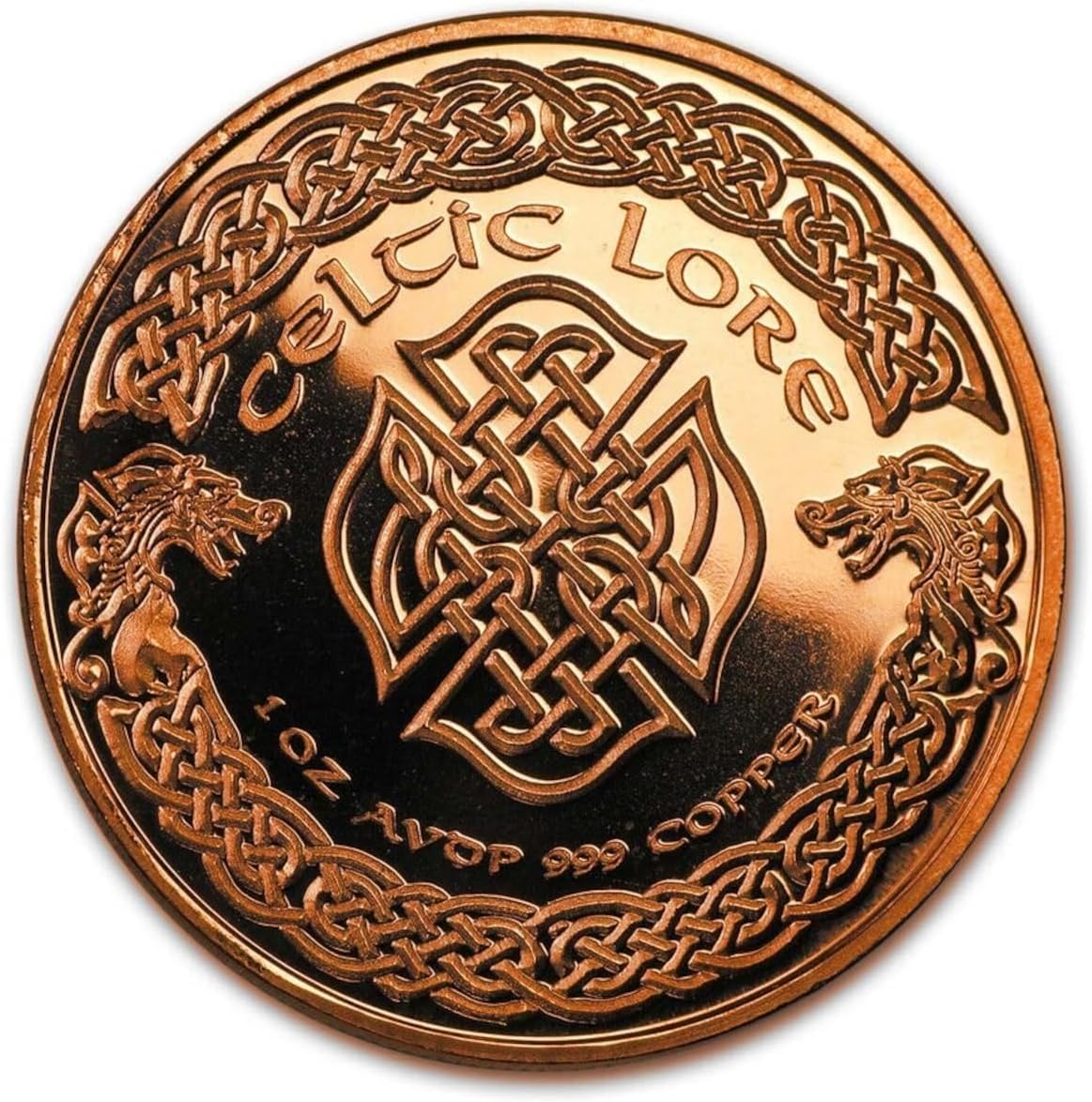 Welsh Red Dragon Celtic 1 oz Pure .999 Copper Round Bullion Coin in Capsule with COA by Heavenly Metals
