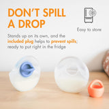 Boon Trove Silicone Manual Breast Pump Set - Hands Free Breast Milk Collector - Includes Polyester Travel Pouch - Breastfeeding Essentials - 2 Count