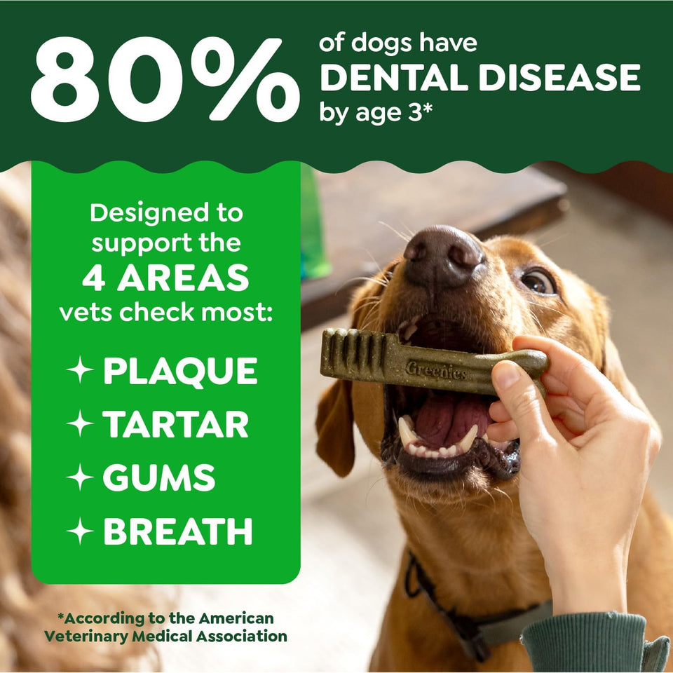 Greenies Veterinarian-Recommended Adult Natural Dental Dog Treats Regular Size, Dog Dental Chews, Original Flavor, 36 oz. Pack, 36 Count