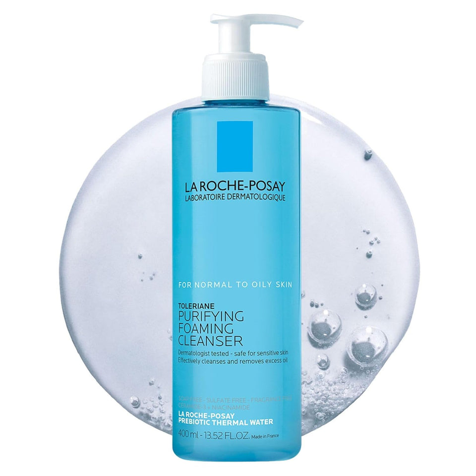 La Roche-Posay Toleriane PLrifying Foaming Facial Cleanser, Oil Free Face Wash for Women & Men with Niacinamide + Ceramides, Pore Cleanser Safe For Sensitive Skin, Won’t Dry Out Skin, Soap Free