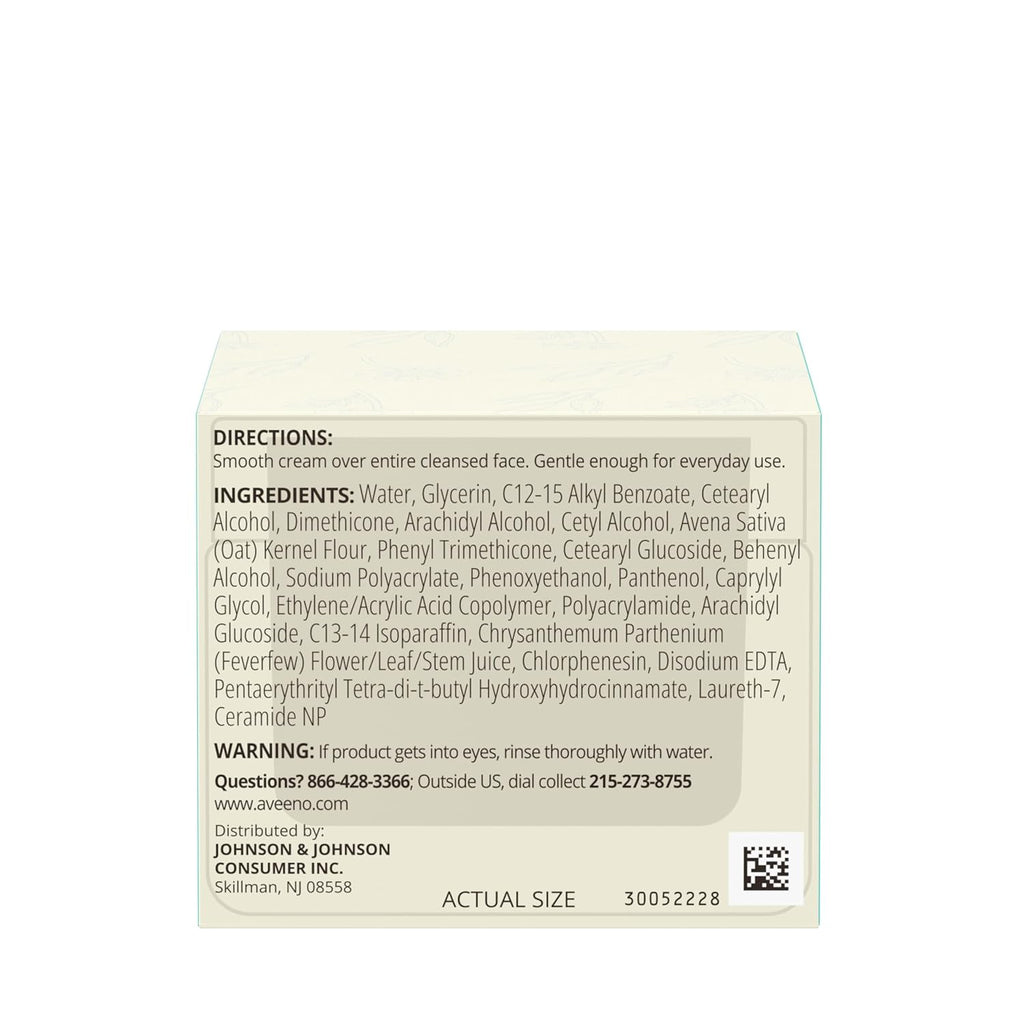 aveeno calm + restore facial moisturizer 1.7 oz non-comedogenic hydrating face cream for dry sensitive skin