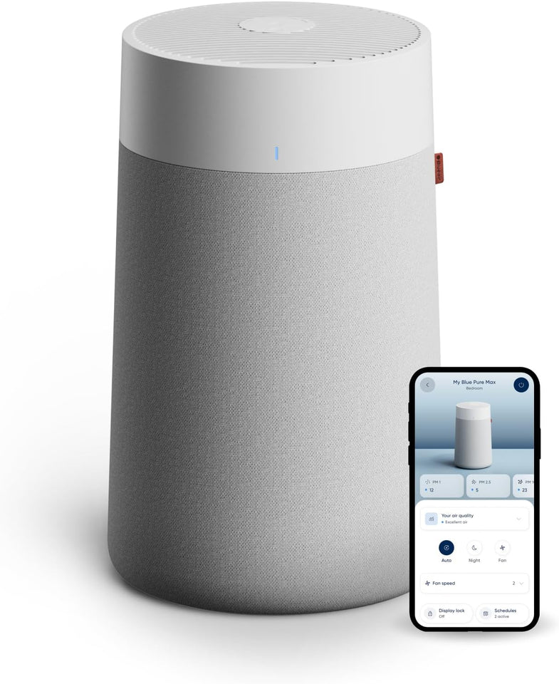 BLUEAIR Air Purifiers for Medium Rooms, Bedroom, Kitchen, Cleans 1,858 sqft in one hour, HEPASilent Smart Air Cleaner for Home, Pets, Allergies, Virus, Dust, Mold, Smoke - Blue Pure 311i Max