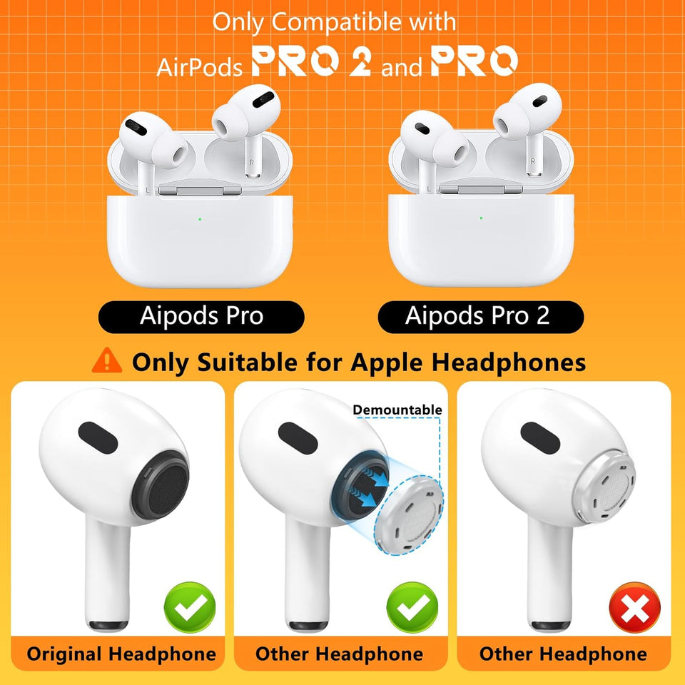 4 Pairs Replacement Ear Tips for AirPods Pro 2nd/1st Generation with Portable Storage Box & Cleaner Pen,Noise Reduction Holewith & Built-in dust Guard Screen,Silicone EarTips(White) Visit the Inesore Store