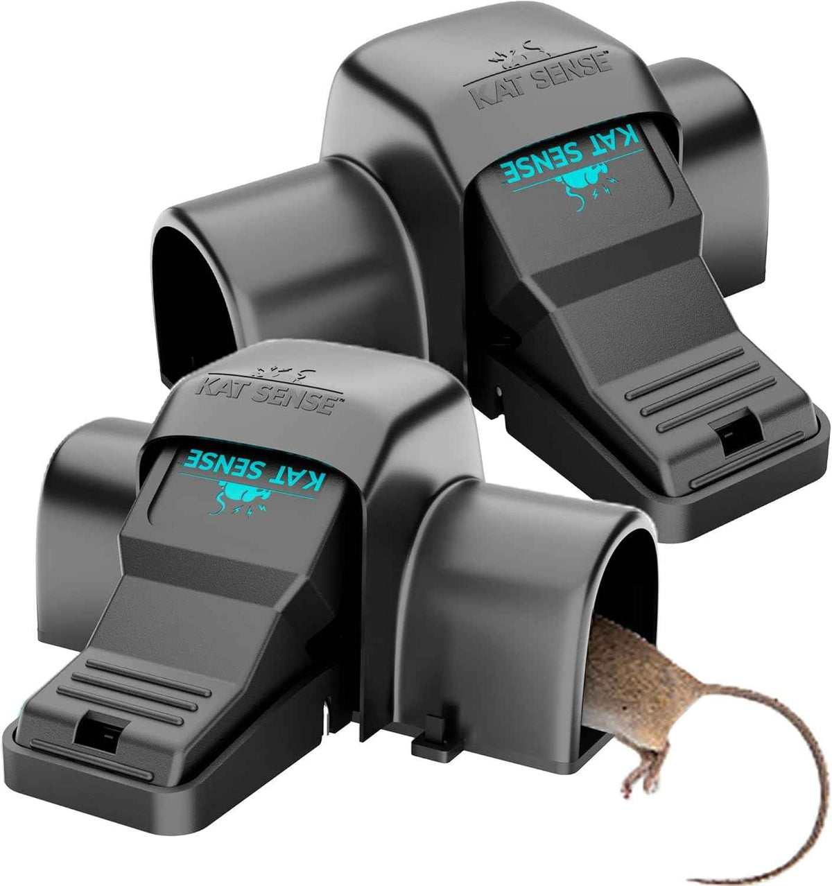 2-pack humane rat killer traps by Kat Sense for indoor & outdoor use, reusable pest control