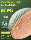 Mellbree Bird Bath Copper Disk, 0.6mm Reinforced 99.99% PLre Copper Cleaning Disk for Physical Safe Clean Water All-Season, Universal Fit for Outdoor Birdbaths, Bowl, Bird Bath Solar