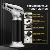 TBTEEK Butane Torch, Kitchen Torch Cooking Torch with Safety Lock & Adjustable Flame for Cooking, BBQ, Baking, Brulee, Creme, DIY Soldering(Butane Not Included)