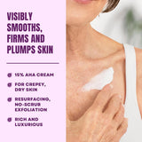 AmLactin Crepe Firming Cream - Therapeutic Skin Tightening Cream for Body – No-Scrub Exfoliator and Moisturizer, Skin Care with 15% Lactic Acid AHA, 12 oz (Packaging May Vary)