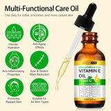 flasture Vitamin E Oil 75,000 IU – 100% PLre Natural Vitamin E for Skin, Face, Hair, Scars – Deep Moisturizing Body Oil for Dry Skin, Wrinkles – Cold-Pressed, Non-GMO,Skincare – 2 Fl Oz