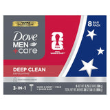 Dove Men+Care Men's Bar Soap Deep Clean 8 Bars More Moisturizing Than Bar Soap Effectively Washes Away Bacteria, Nourishes Your Skin 3.75 oz