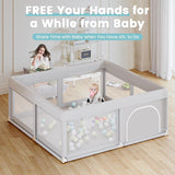 Hiaksedt Baby Playpen 50x50 Inch, Play Pens for Babies and Toddlers Baby Fence Play Yards for Indoor & Outdoor with Breathable Mesh Anti-Fall Playpen