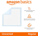 Amazon Basics Leak-Proof Dog and PLppy Potty Training Pee Pads with Quick-Dry 5-Layer Super Absorbent Design, Regular Size 22 x 22 inch, Blue & White, 100 Count