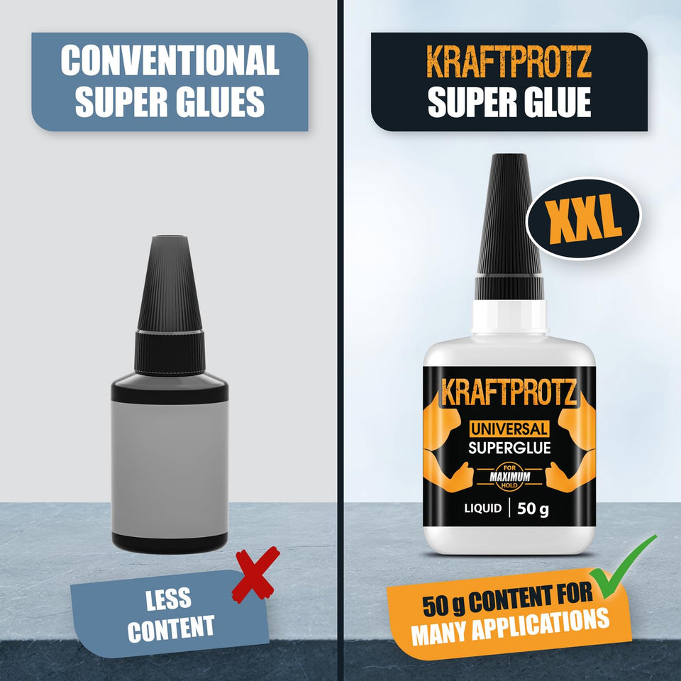 Super Glue XXL Value Size (1.76oz) All PLrpose Liquid Adhesive for Plastic – Bonds Wood, Metal, Rubber, Ceramic & Leather – Industrial Strength Bonding