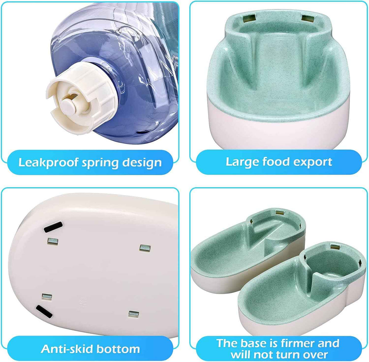 Automatic Dog Cat Feeder and Water Dispenser Set for Small to Large Pets with 1 Gallon Capacity