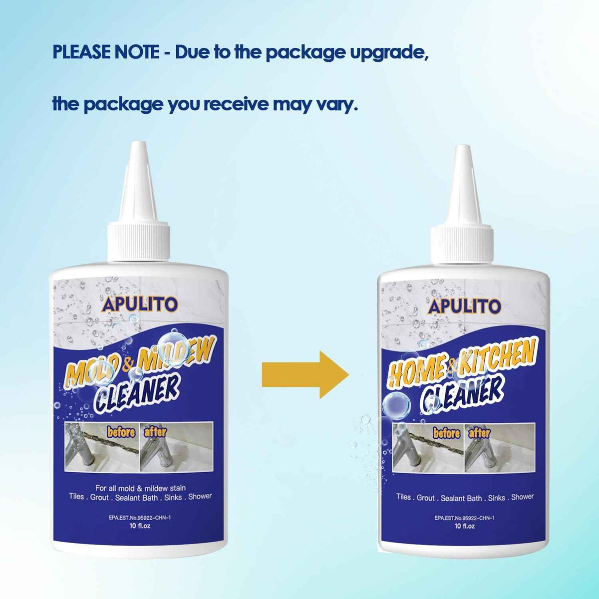 APULITO Household Cleaner Gel for Bathroom Shower Kitchen Tile Grout, Sinks Countertops 10 Fl Oz (Pack of 1)