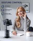 UBeesize Auto Face Tracking Tripod with Adjustable Desk Tripod, 360° Rotating vlogging kit for iPhone with Remote & Gesture Control, Rechargeable Selfie Fill Light, No App Required