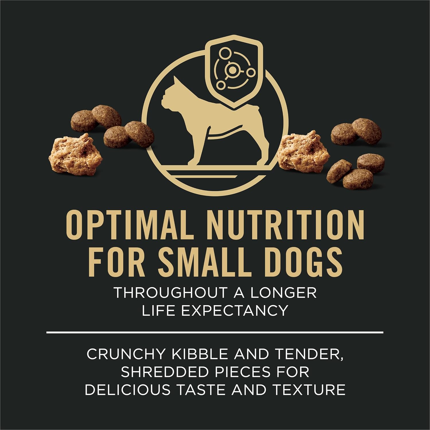 Purina Pro Plan Small Breed dry dog food for highly active dogs, shredded beef and rice formula with live probiotics, 6 lb bag