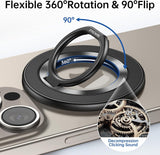 SYNPLIRE Magnetic Phone Ring Holder for MagSafe, 360° Rotation Cell Phone Grip Stand Finger Ring Kickstand Two-Sided Magnet Compatible with iPhone 17 Pro Max 16 15 14 13 12 MagSafe Accessories