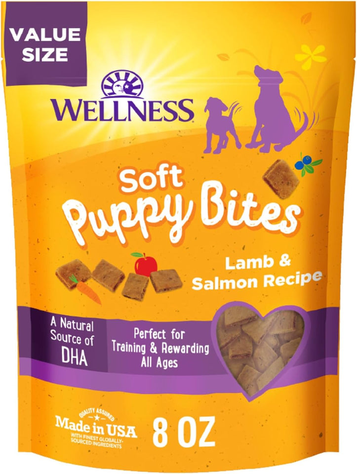Wellness PLppy Treats, Natural, Training Treat, Grain Free, Soft Lamb & Salmon (8 Ounce Bag)