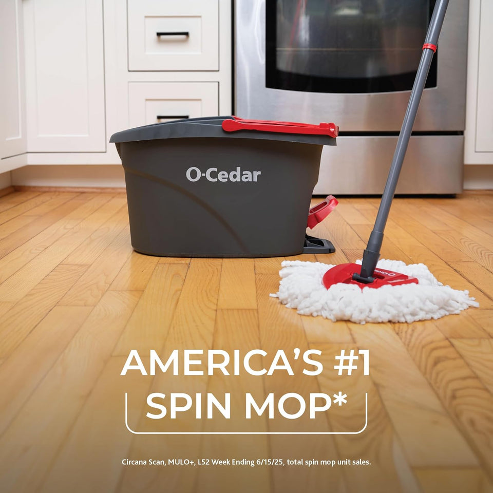 ocedar easywrings microfiber spin mop system with foot pedal for effortless floor cleaning