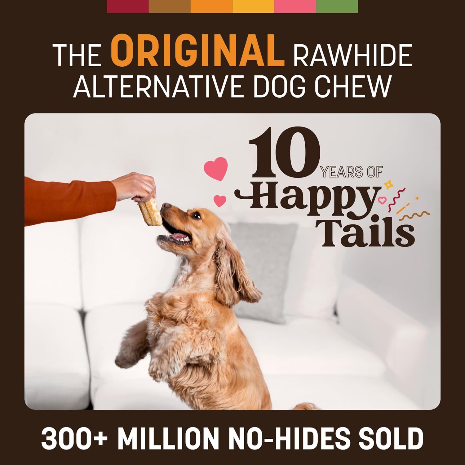 Earth Animal No Hide Chews for small dogs, 16-45 lbs, 6 count, chicken, rawhide free, long lasting