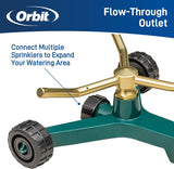 Orbit 58257N Lawn and Garden 3-Arm Metal Sprinkler with Wheel Base
