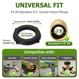 SmoTecQ 30 Pack Garden Hose Washers with Self-Locking Tabs - Heavy Duty Rubber Seals for 3/4" Hose Fittings, Stay-in-Place Design Prevents Falling Out & Leaks, Black