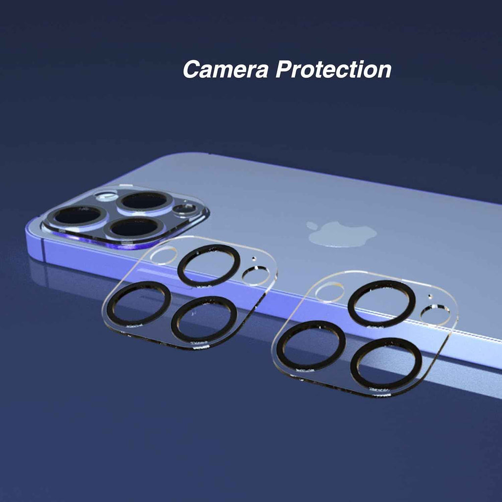 ailun 3 pack tempered glass lens protector for iphone 16 pro, 14 pro, and max models, 9h hardness, anti-scratch, case friendly