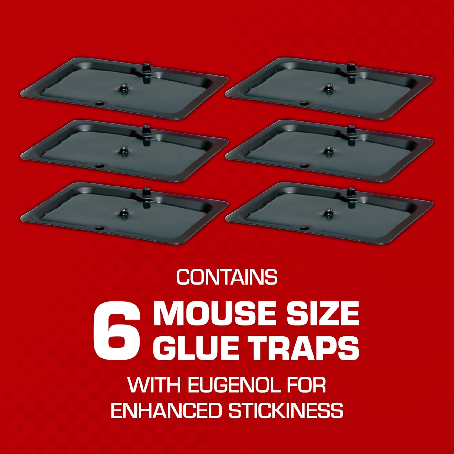 Tomcat Glue Traps Mouse Size with Eugenol for Enhanced Stickiness for Mice, Cockroaches, and Spiders, 6 Traps