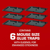 Tomcat Glue Traps Mouse Size with Eugenol for Enhanced Stickiness - Sticky Pads For Mice, Cockroaches, and Spiders, 6 Traps