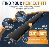Linda’s Essentials Silicone Stove Gap Covers (2 Pack), Heat Resistant Oven Gap Filler Seals Gaps Between Stovetop and Counter, Easy to Clean Stove Gap Guard (21 Inches, Black)