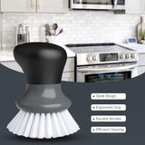 MR.SIGA Dish Scrub Brush, Palm Brush Dish Scrubber with Ergonomic Grip, Kitchen Brushes for Dishes, Gray, Pack of 2