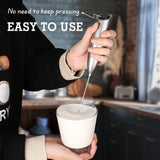 SIMPLETaste Milk Frother Handheld Battery Operated Electric Foam Maker, Drink Mixer with Stainless Steel Whisk and Stand for Cappuccino, Bulletproof Coffee, Latte