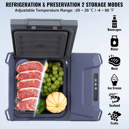 VEVOR Car Refrigerator, 12 Volt Car Refrigerator Fridge, 9 L Single Zone Portable Freezer, -4℉-68℉ Adjustable Range, 12/24V DC and 100-240V AC Compressor Cooler for Outdoor, Camping, RV